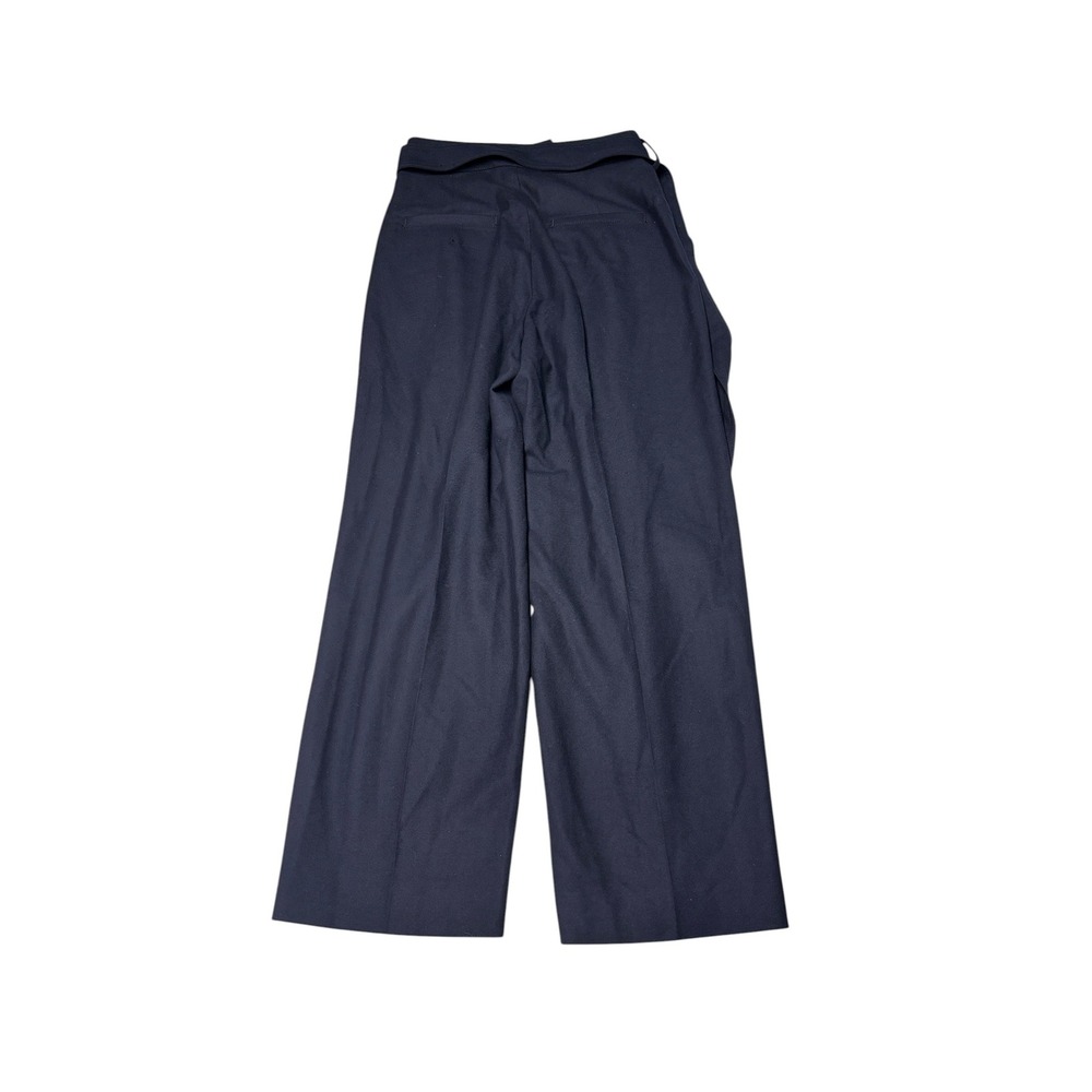 Tomorrowland Japan Navy Blue Wool Blend Wide Leg Belted Pleated Womens W30 L26 - Picture 6 of 12